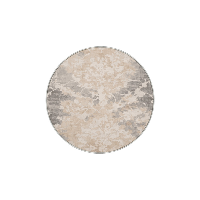 Silky Soft Plush Beige Area Rug, Round 5'