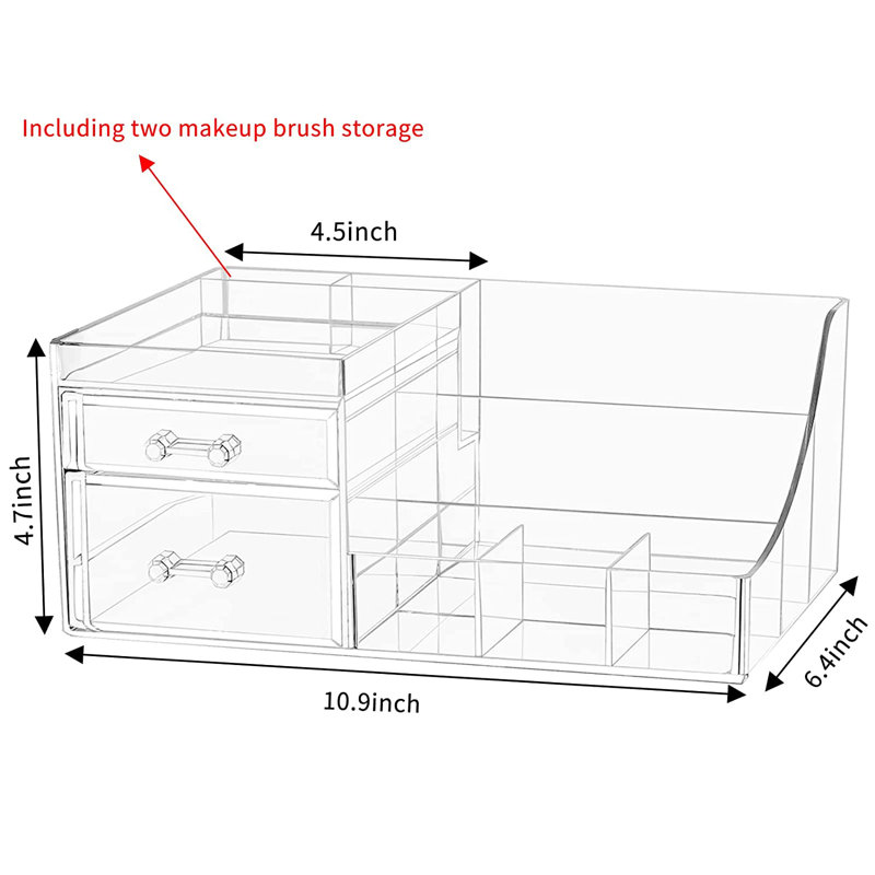 Plastic 8 Compartment Makeup Organizer