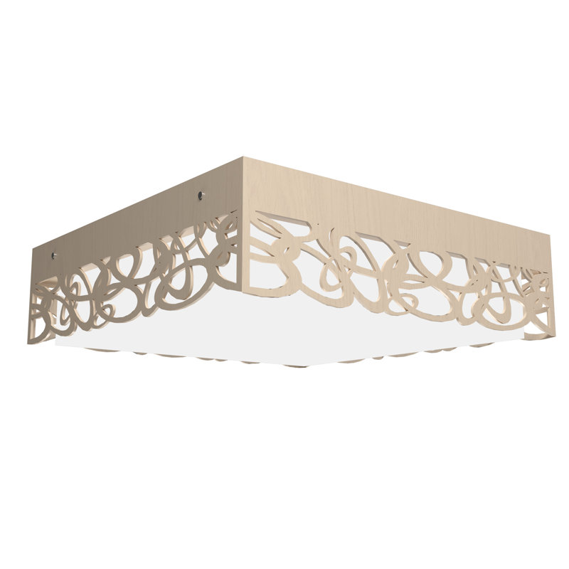1 - Light LED Flush Mount, 5.85" H x 17.55" W x 17.55" D, Organic Cappuccino