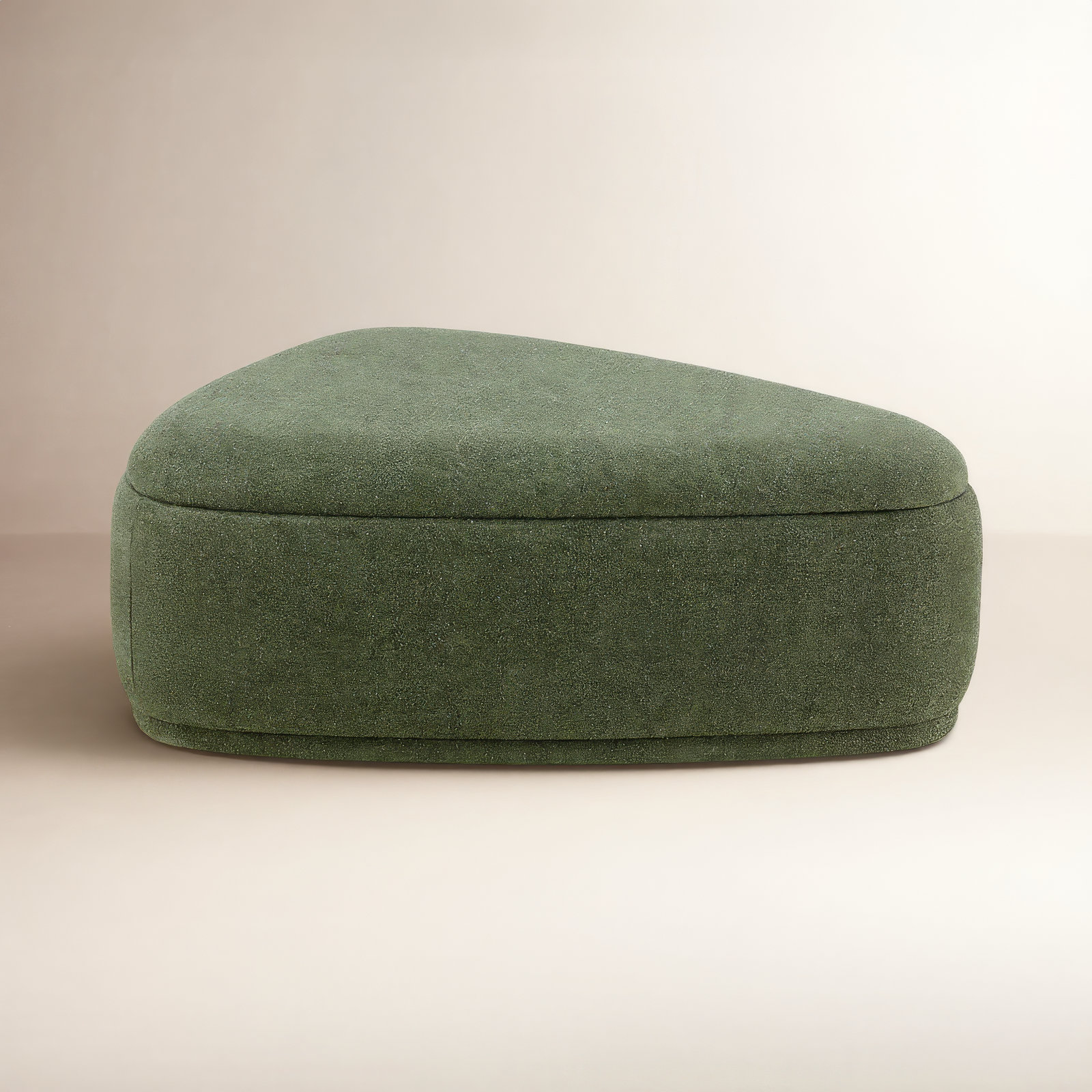 Adna 44'' Triangular Upholstered Storage Ottoman, Mellow Forest Chenille