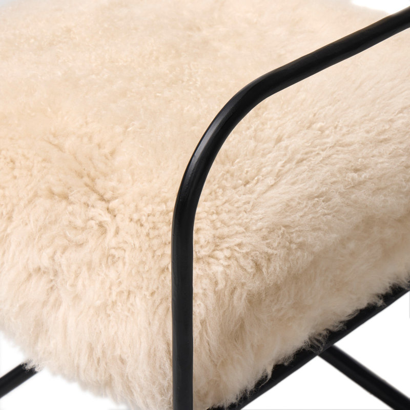 Fenn Desk Chair-Crypton Nomad Mushroom, Champagne Mongolian Fur