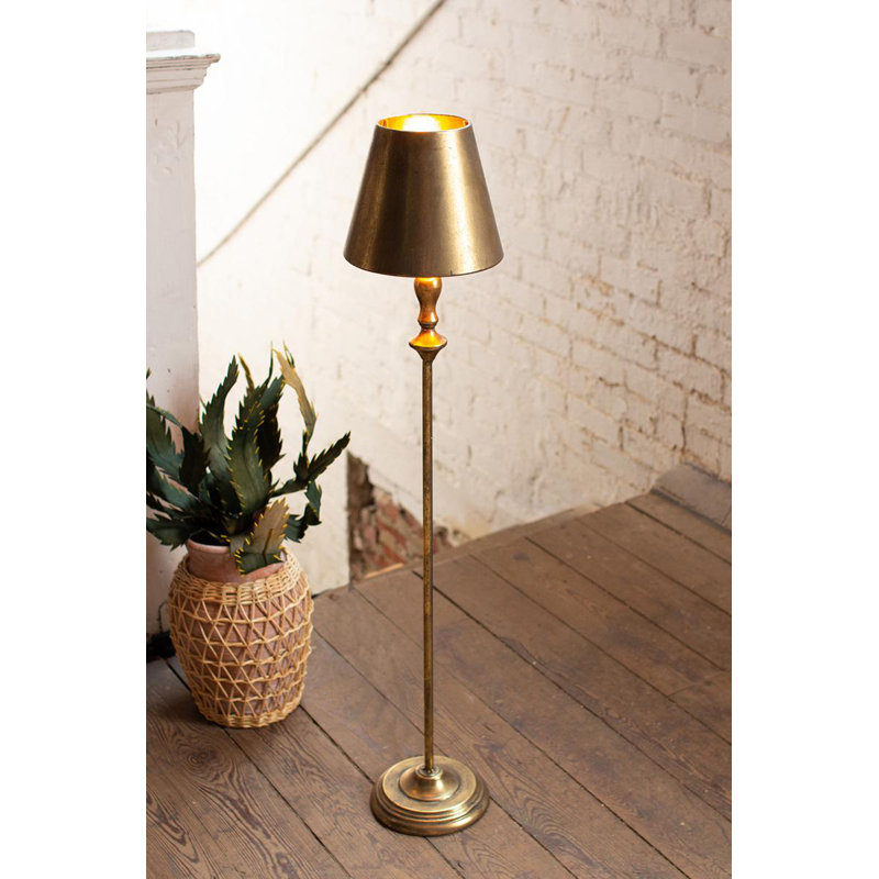 Lampe de table or antique avec abat-jour en métal - éclairage de 40 po de hauteur