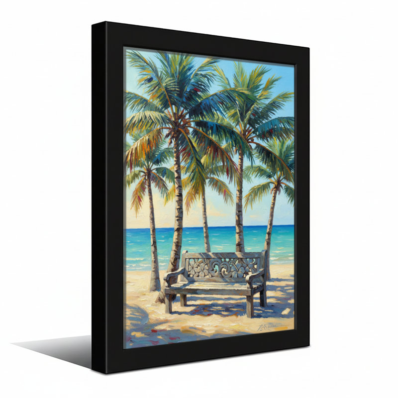 Banc de plage Plants & Flowers Palm Trees, H 30 po x l 20 po, Toile tendue, Ne s’applique pas