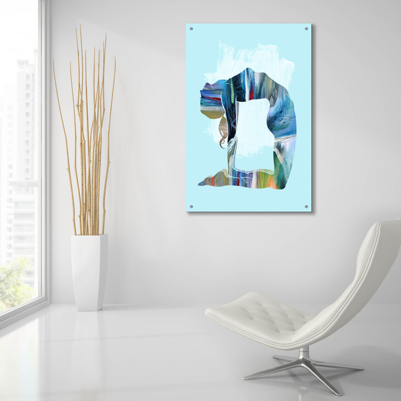 Art mural en verre Wrought Studio «Camel Pose Moon» par Tim Parker, H 36 po x l 24 po x P 0,2 po