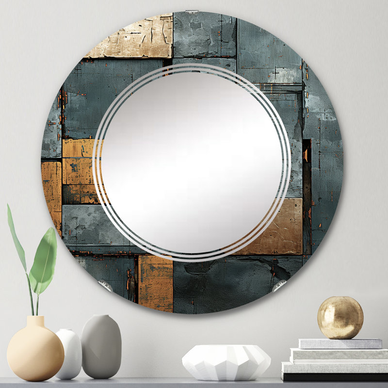 Rakiura - Miroir mural moderne rond, 24 po x 24 po