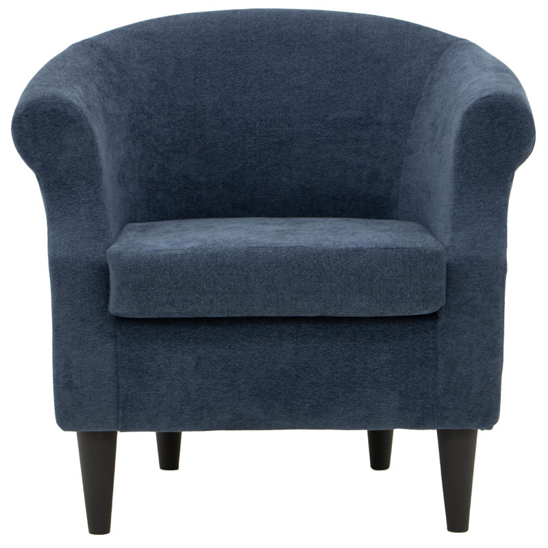 Fauteuil demi-tonneau en polyester Adea, 100% polyester indigo Chloe