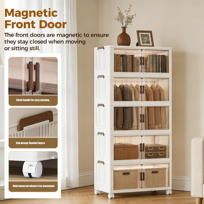 Plastic / Acrylic Single Storage Cabinet ( 143cm H x 55cm W x 32cm D)