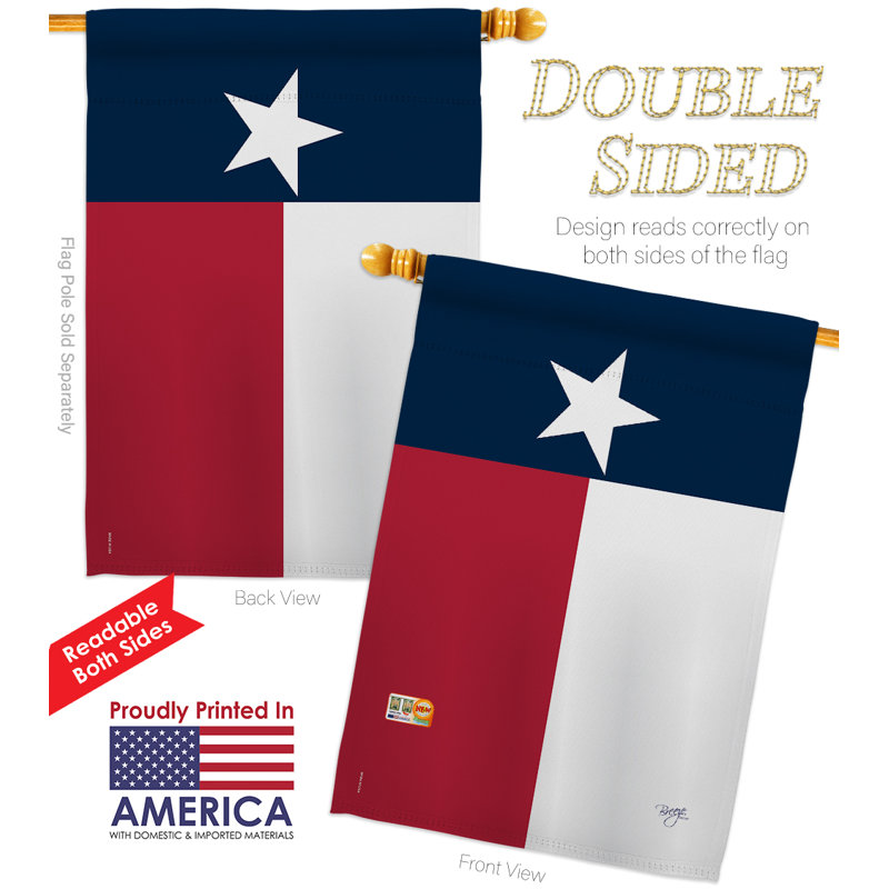 Coussin décoratif en polyester 2 faces 40 x 28 po impressions Ensemble de drapeaux, Texas