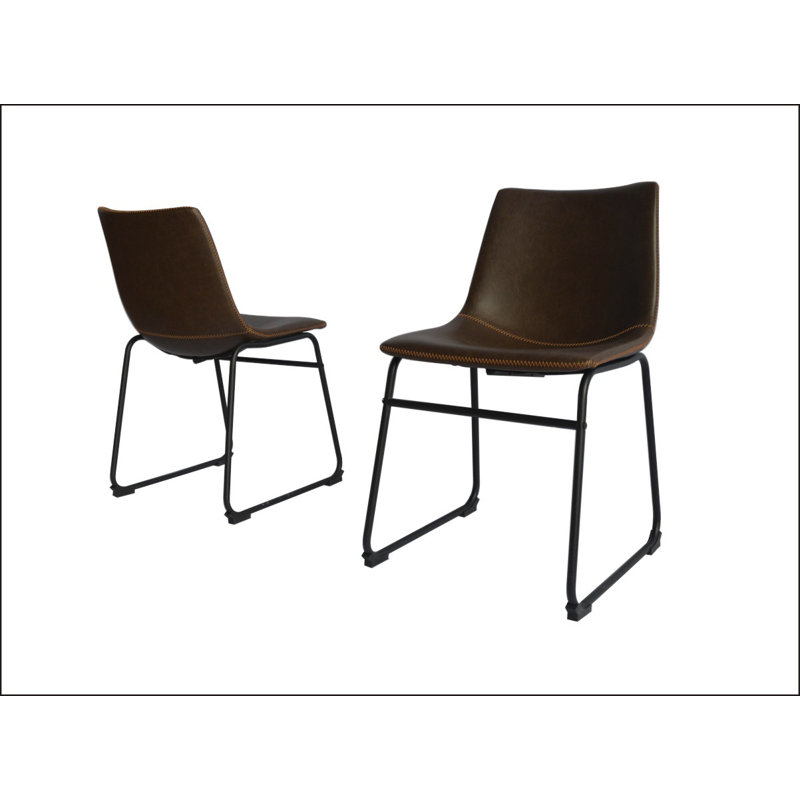 Chaise d'appoint rembourrée en similicuir Stephania, Café