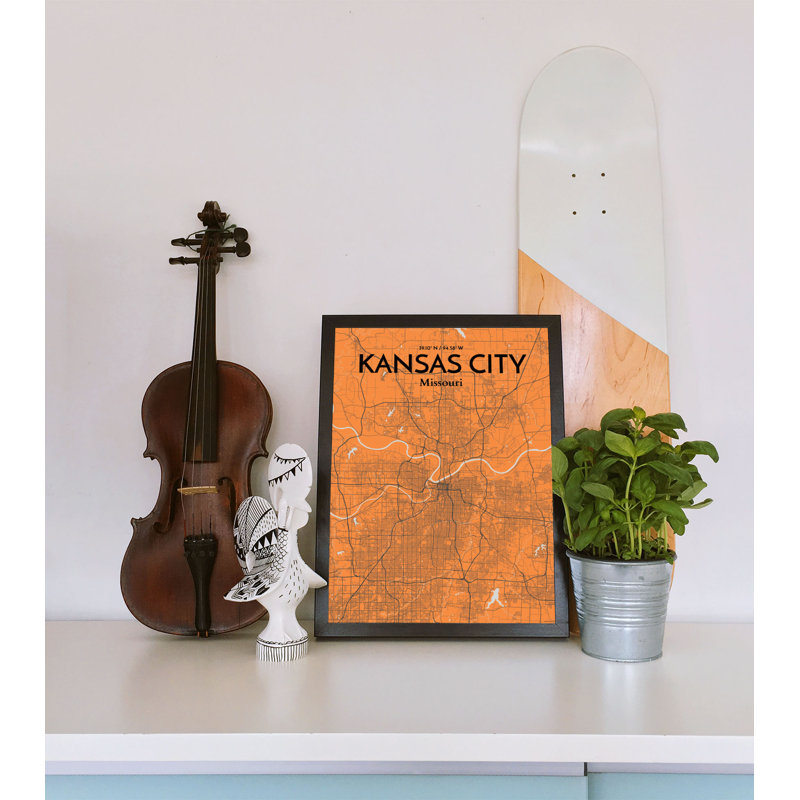 Kansas City Map - No Frame Print, 61cm H x 45.7cm W x 0.13cm D