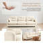 Élégant canapé modulaire à trois places beige avec tissu chenille - Parfait pour le salon et la chambre à coucher-309548595