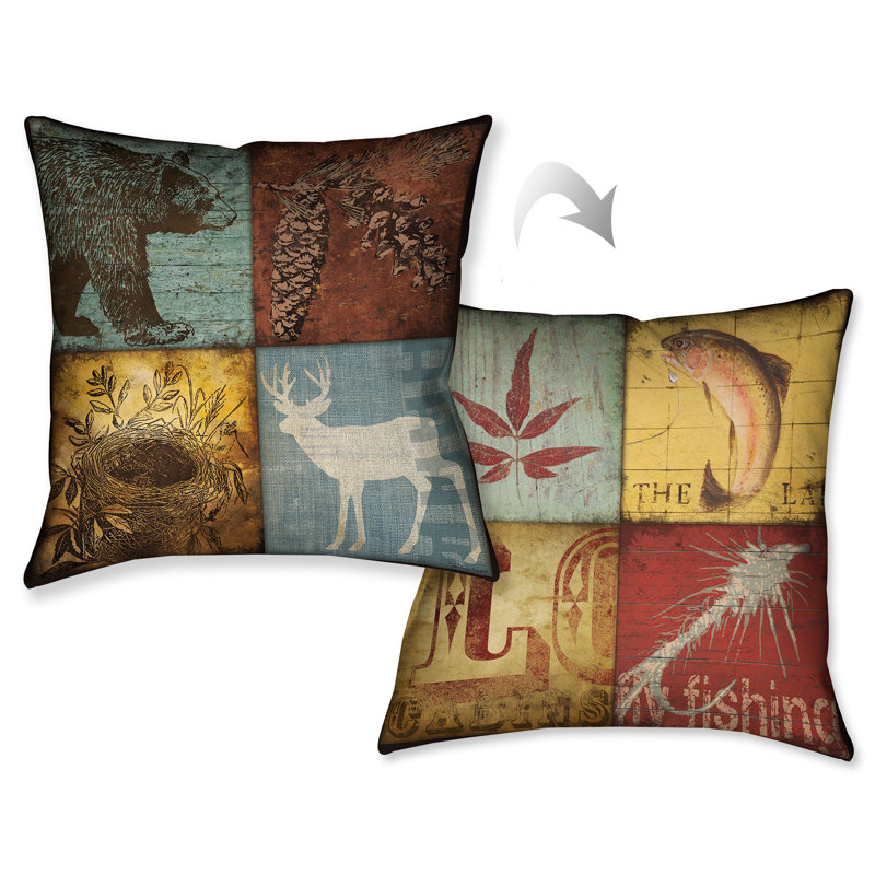 Lodge Patch Reversible Throw Pillow
