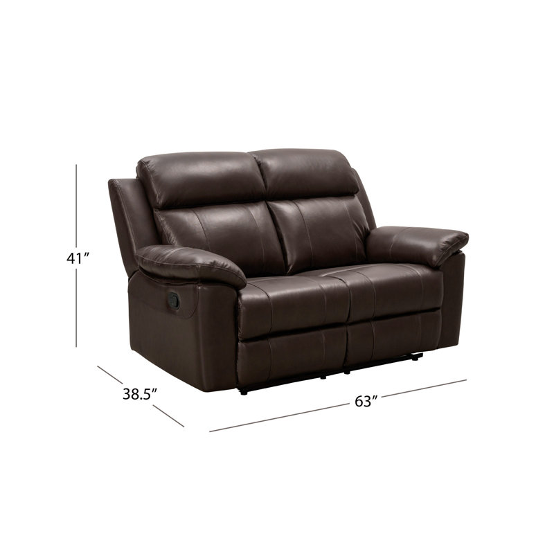 Ensemble de salon inclinable en cuir véritable 2 pièces Avalee