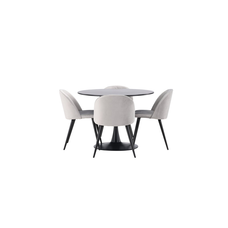 Syrna 4 - Person Dining Set, Grey, Grey