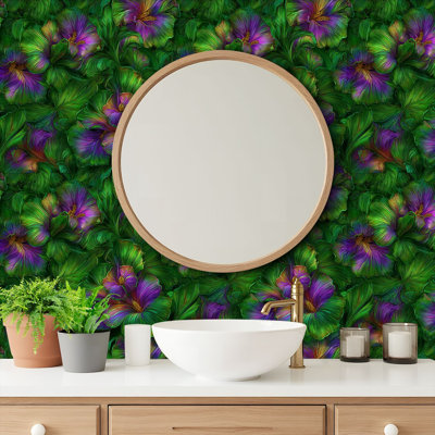 Papier de contact à peler et coller avec papier peint botanique tropical transparent auto-adhésif et amovible 24 po x 118 po (60 x 300 cm)