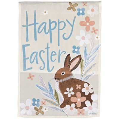 Garden Print Flag Bunny Happy Easter