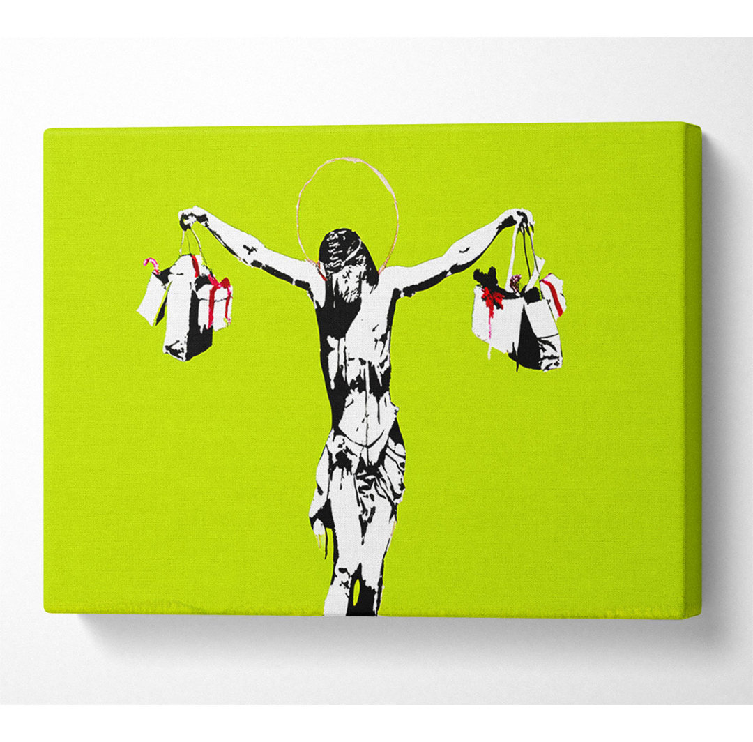 Thank Christ For Shopping Lime - Drucken