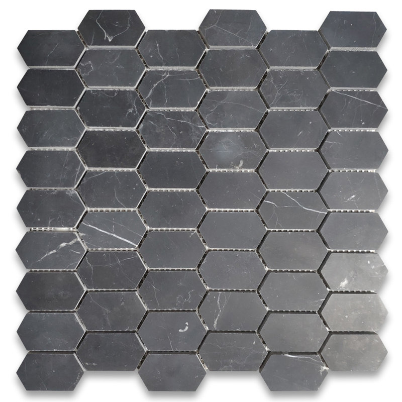 Carreau de mosaïque en marbre nid d'abeille 1 po x 2 po