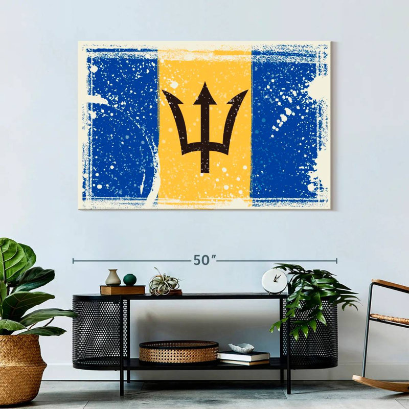 Borges Splattered Barbados Flag, 32" H x 48" W