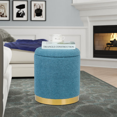 Gergina 15" W Teddy Cylinder Storage Ottoman
