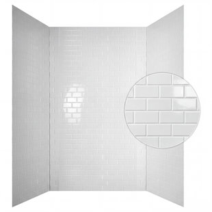Carreau de métro - Mirroflex - Panneau mural de baignoire et douche - Blanc brillant