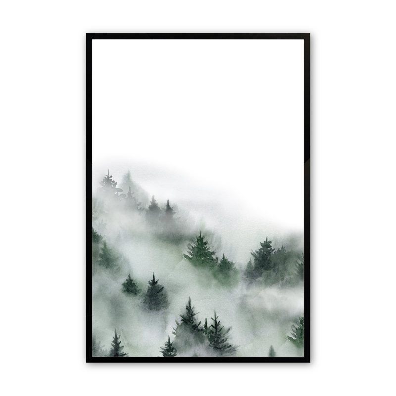 «Majestic Mist», impression sur papier 3 pièces, H 21,5 po x l 17,5 po x P 1 po, Noir satiné