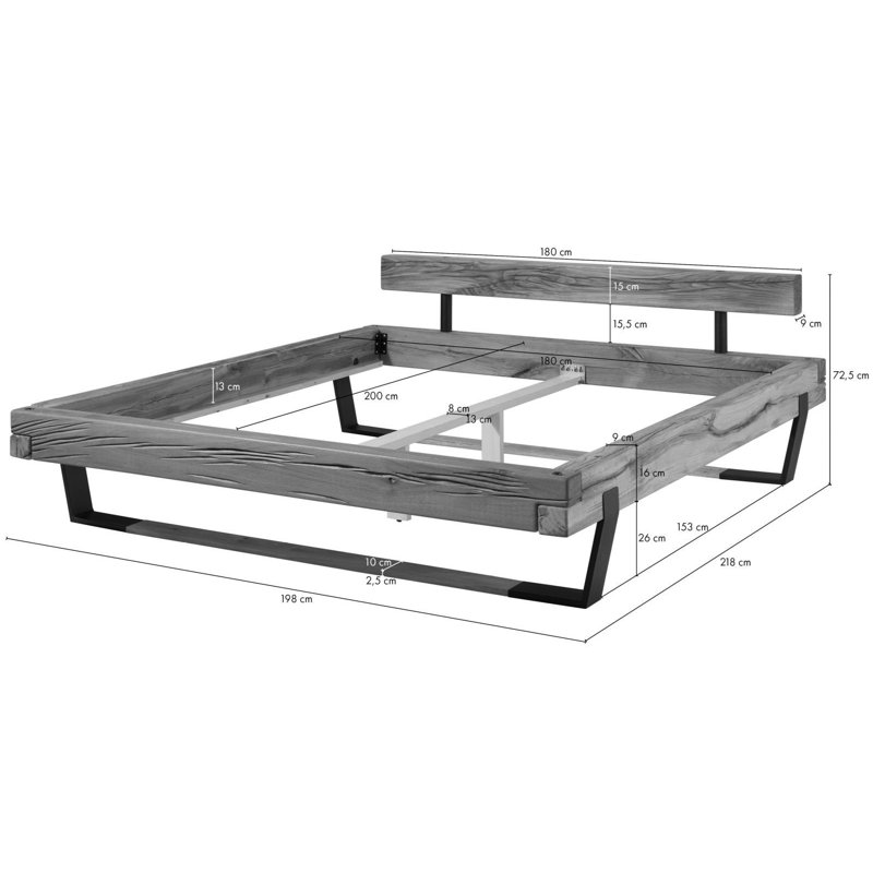 Oslo Solid Wood Bed, Super King (6')