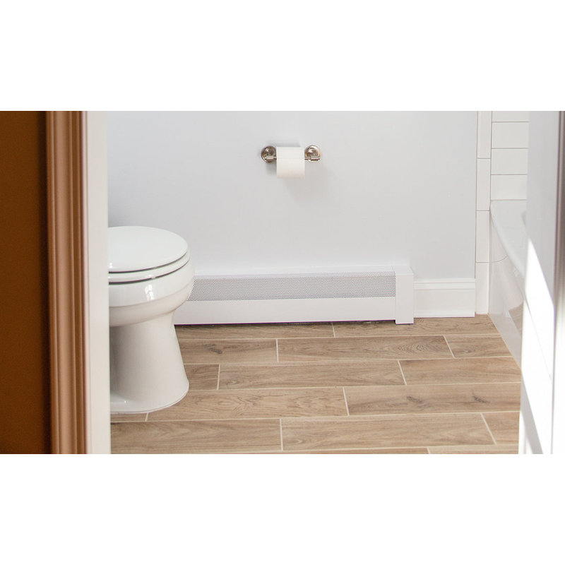 Baseboarders Basic Steel Easy Slip-On Baseboard Heater Cover Right Side Closed End Cap - White
