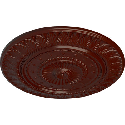 Endurathane Christopher Ceiling Medallion, 26 5/8"OD x 2 1/4"P, Hand-Painted Brushed Mahogany Finish