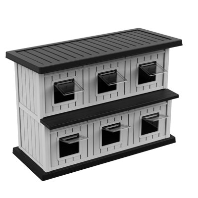 Maison pour chat à 2 niveaux avec 6 compartiments indépendants, toit FloodGuard et panneau arrière entièrement ouvert, abri pour animaux Snap-Together
