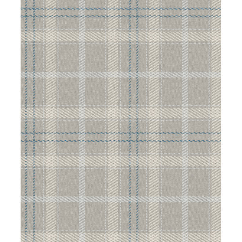 Papier peint adhésif neutre écossais Latitude Run®, Gris / bleu