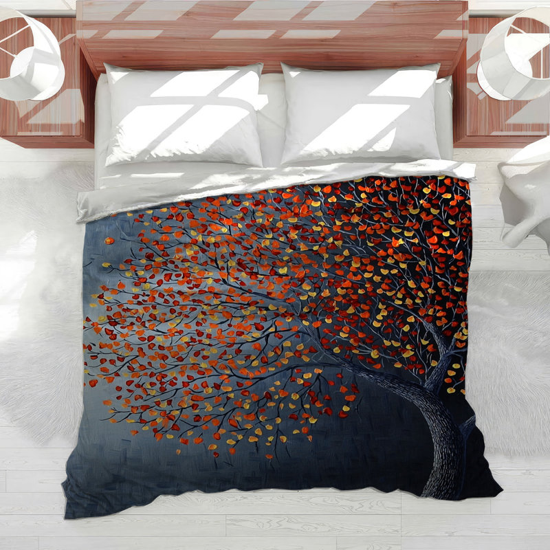 Autumn Tree Bedding Nature Comforter Rustic, Queen Comforter