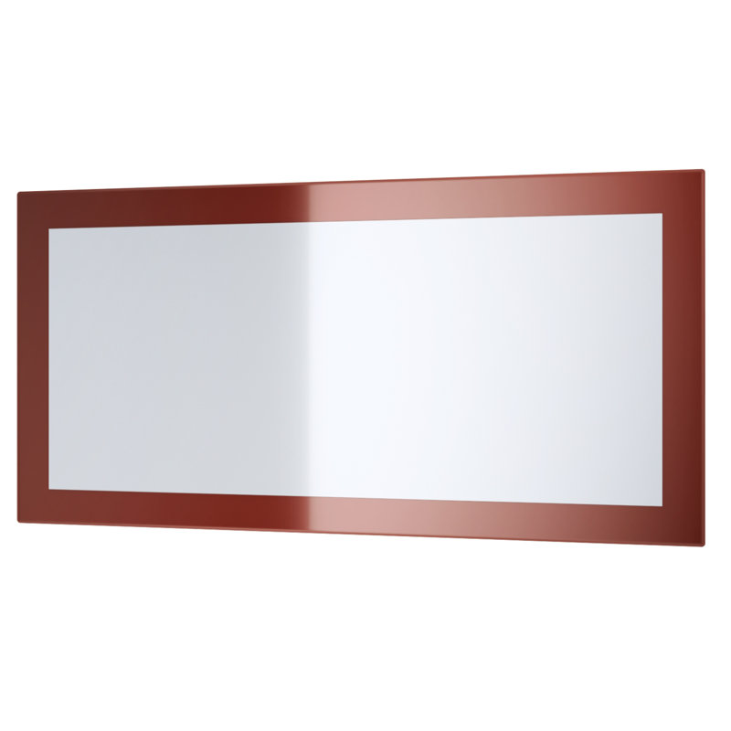 Comptche Engineered Wood Flat Wall Mirror, 89cm H x 45cm W, High-Gloss Burgundy
