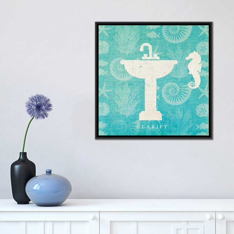 « ii », reproduction d’impression sur toile tendue Pacific Bath, H 18 po x l 18 po x P 1,5 po, Toile avec cadre noir