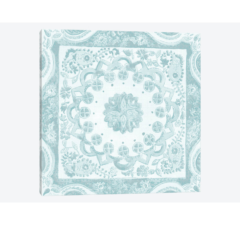 « spa batik rosette ii », reproduction d’impression sur toile tendue, H 12 po x l 12 po x P 1,5 po