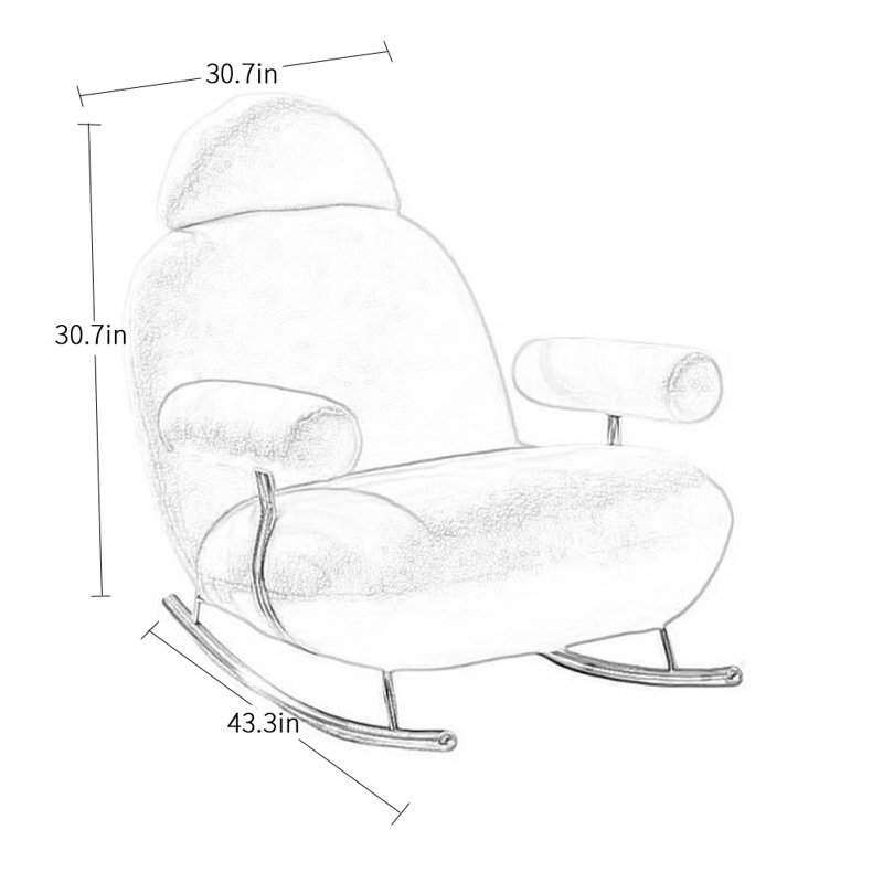 Chaise berçante en métal, Bleu