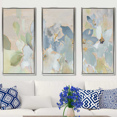 «Mute Spring Giverny», peinture sur toile flottante 3 pièces