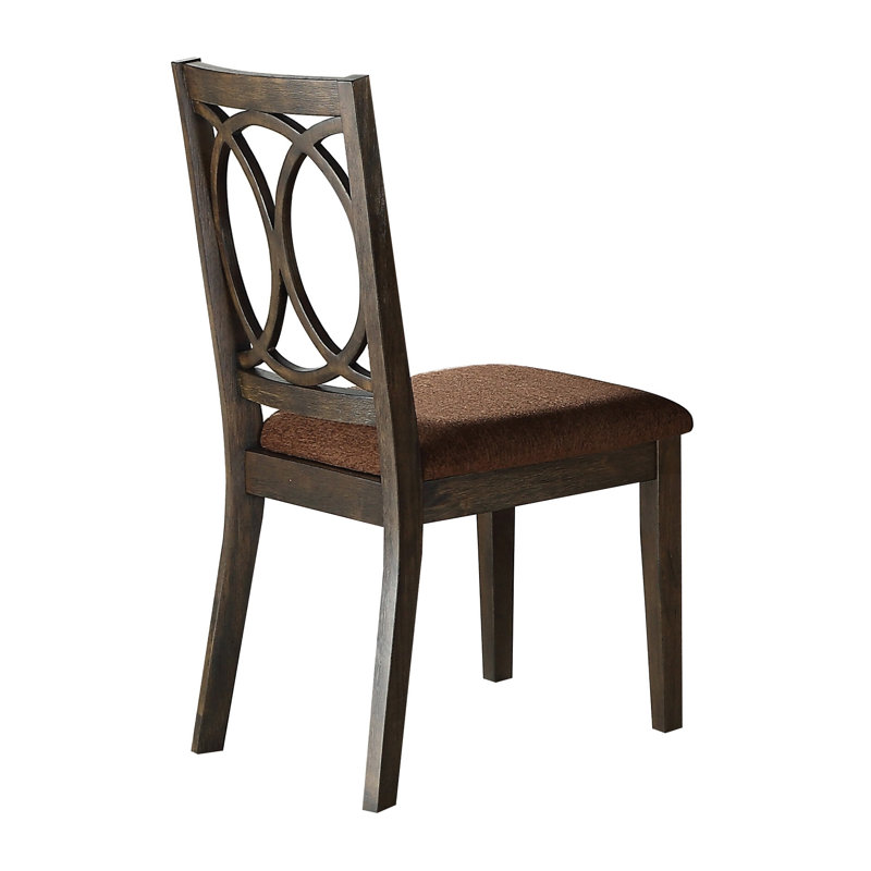 Ensemble de 2 chaises d'appoint rembourrées en tissu brun Jameson avec pieds en bois au fini espresso