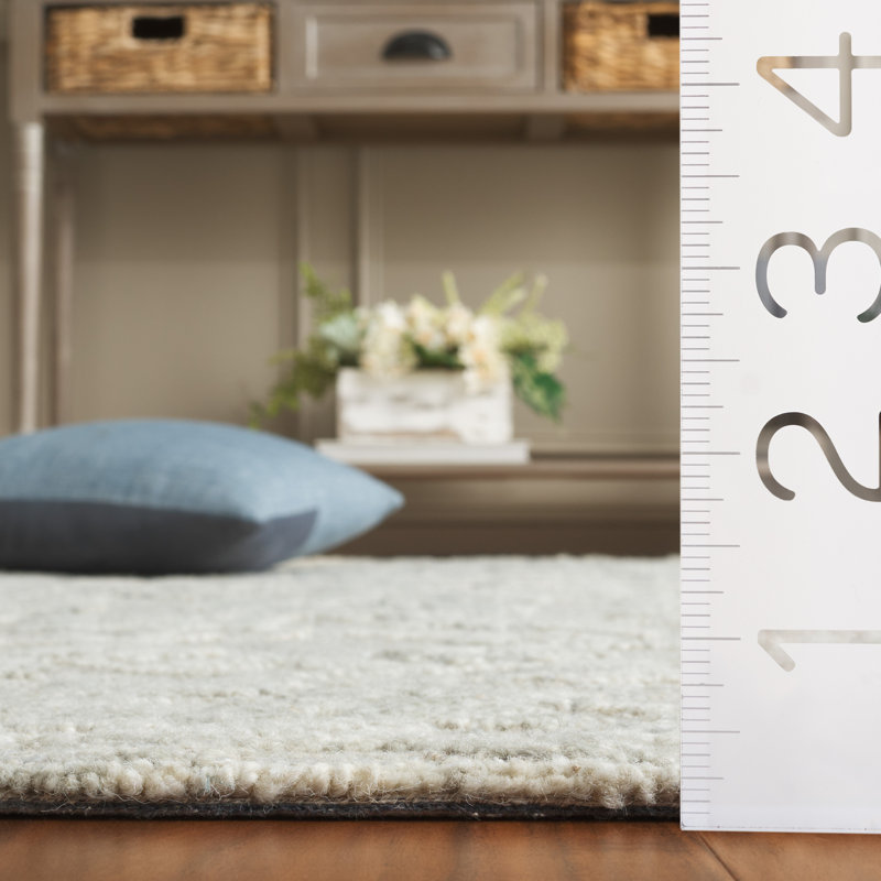 Marquee 510 Hand Tufted Wool/Cotton/Pet Yarn Floral Rug in Gray/Ivory, Rectangle 8' x 10'