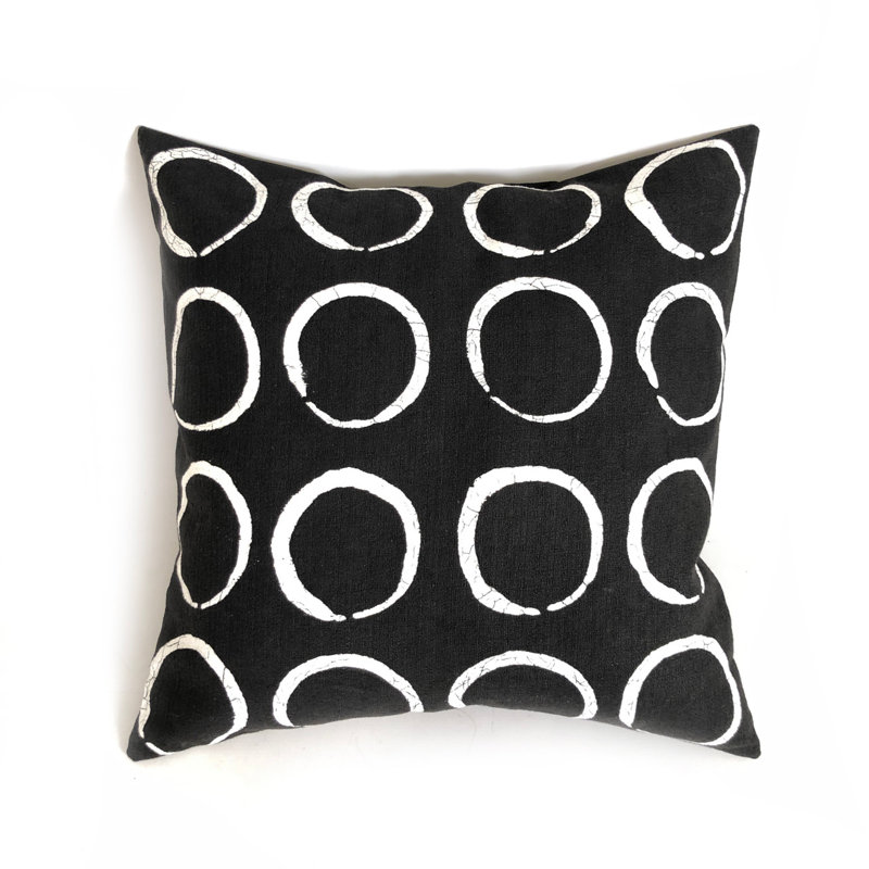 Housse de coussin Circles, Noir