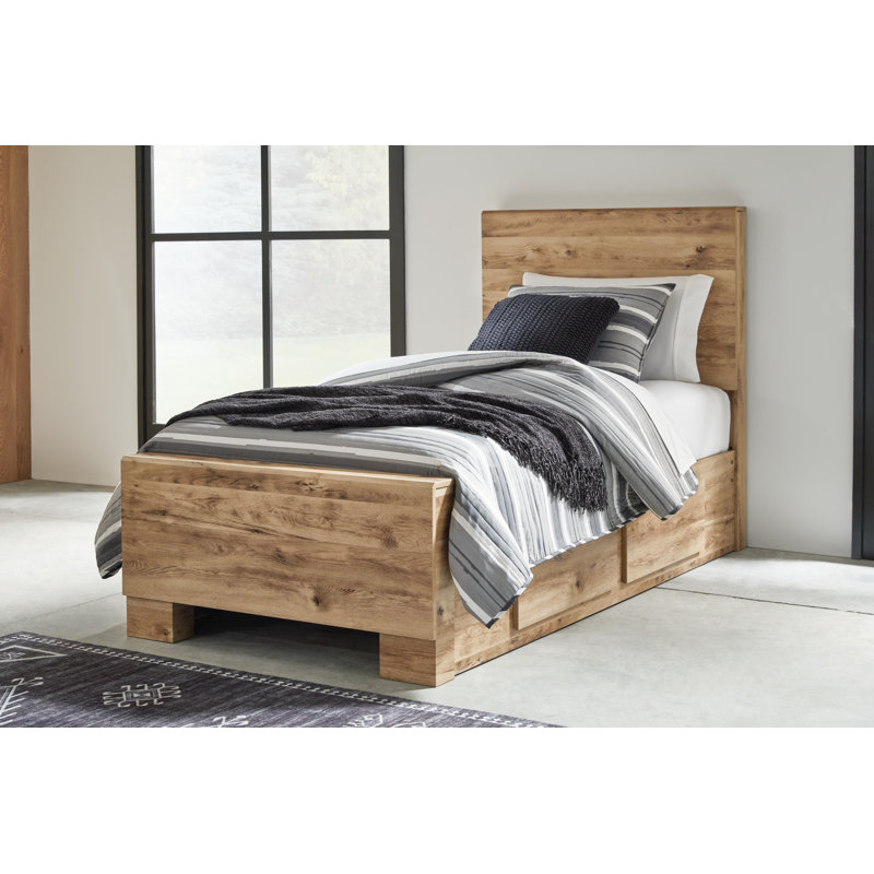 Hafizur Twin Panel Bed With 2 Side Storage, Twin