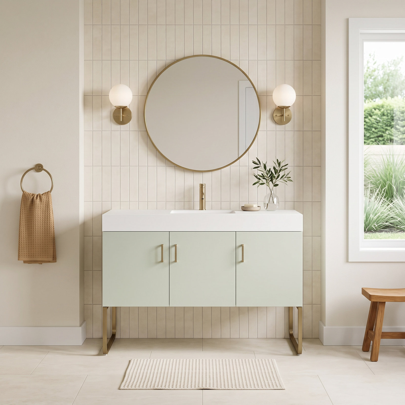 Keena 48" Cedar Single Bathroom Vanity, Pine Mist
