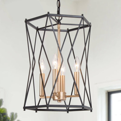 Lustre géométrique à 4 lumières