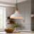 Industrial Farmhouse Dome Pendant Light in White Finish