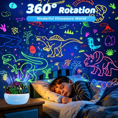 Kids Night Lights for Bedroom,Project Dinosaurs and Vehicles on Wall or Ceiling,Room Lights for Baby Toddler,2 to 9 Year Old Gifts for Boys Girls