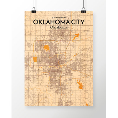 Oklahoma City Map - No Frame Print