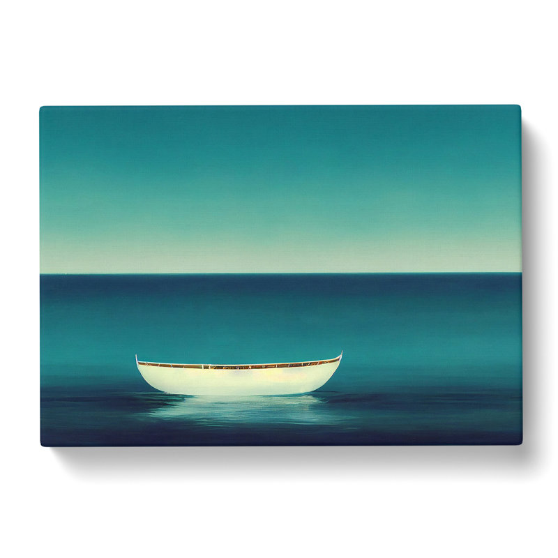Minimalist Boat Art - Wrapped Canvas, 50cm H x 76cm W x 3cm D