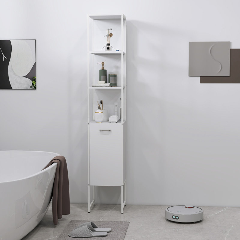 Manufactured Wood,Steel Freestanding Linen Cabinet