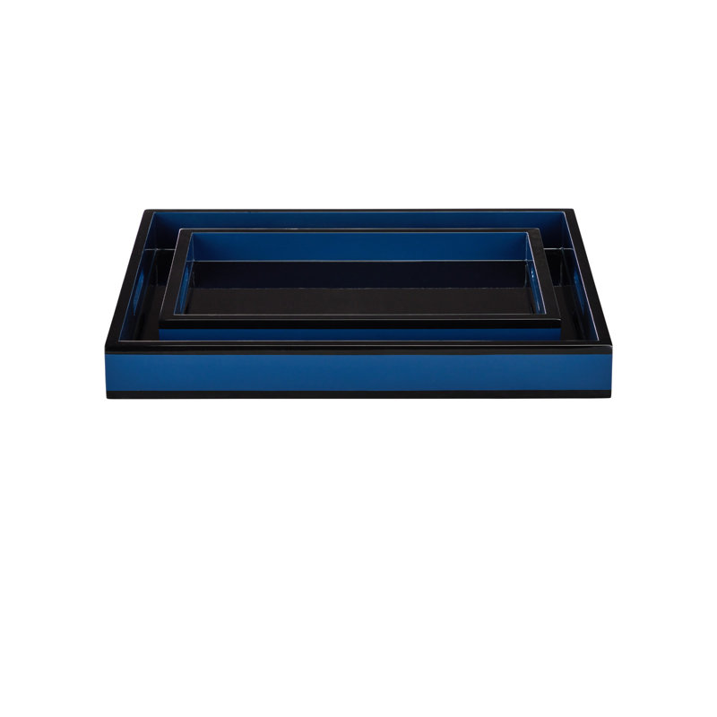 Lacquer Wood Decorative Tray, Navy