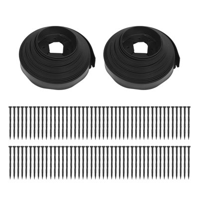 Garden Edging Border, 100ft 1.5 Inch Tall Plastic Landscape Edging With 90 Stakes, Flexible Tool-free Lawn Border For Yard, Flower Bed & Landscaping